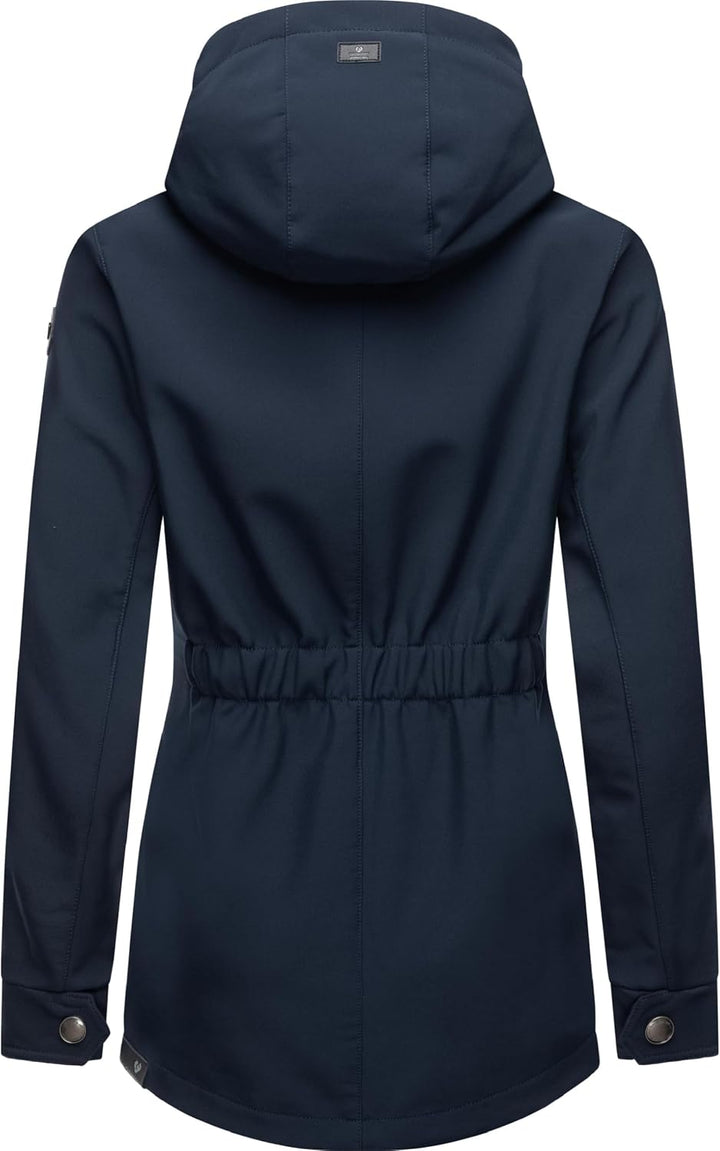 Ragwear Damen Übergangsjacke Funktionsjacke Softshelljacke wasserdicht atmungsaktiv mit Kapuze Monad