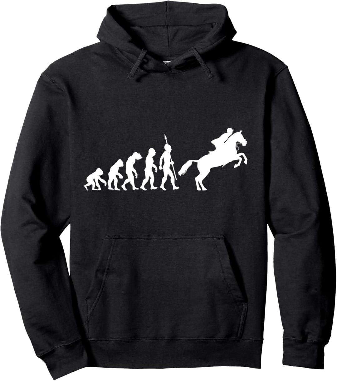 Springreiten Springreiter Evolution Lustig Reiten Fun Humor Pullover Hoodie