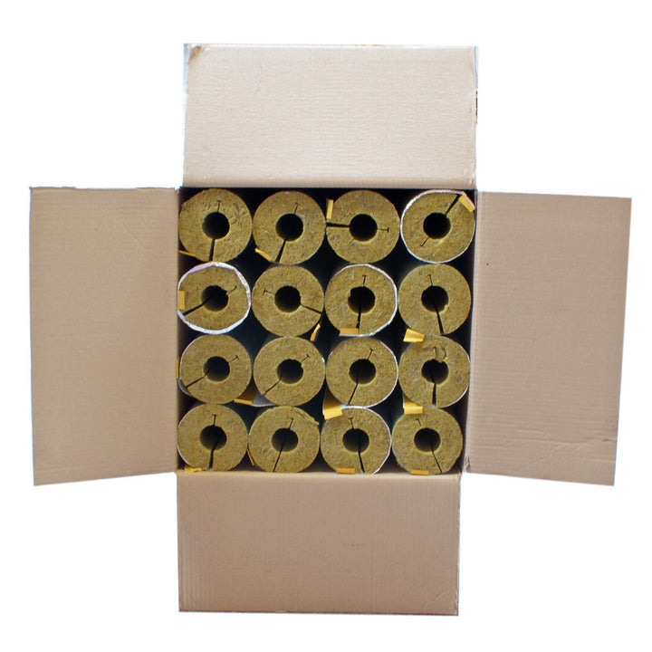 Karton 30m Steinwolle Rohrschale alukaschiert 35 mm x 17 mm 50% EnEV Mineralwolle Rohrisolierung Ste
