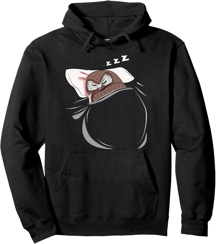 Eule schläft Kauz Schlafanzug Oberteil Geschenk Eulen Pullover Hoodie