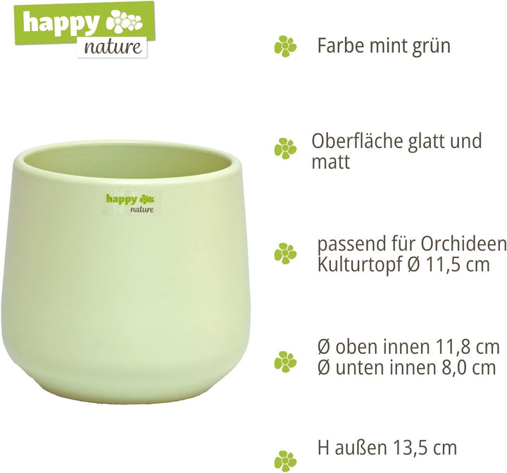happy nature Set6 Keramik Blumentopf Sylt Mint grün Ø 13 cm H 13,5 cm