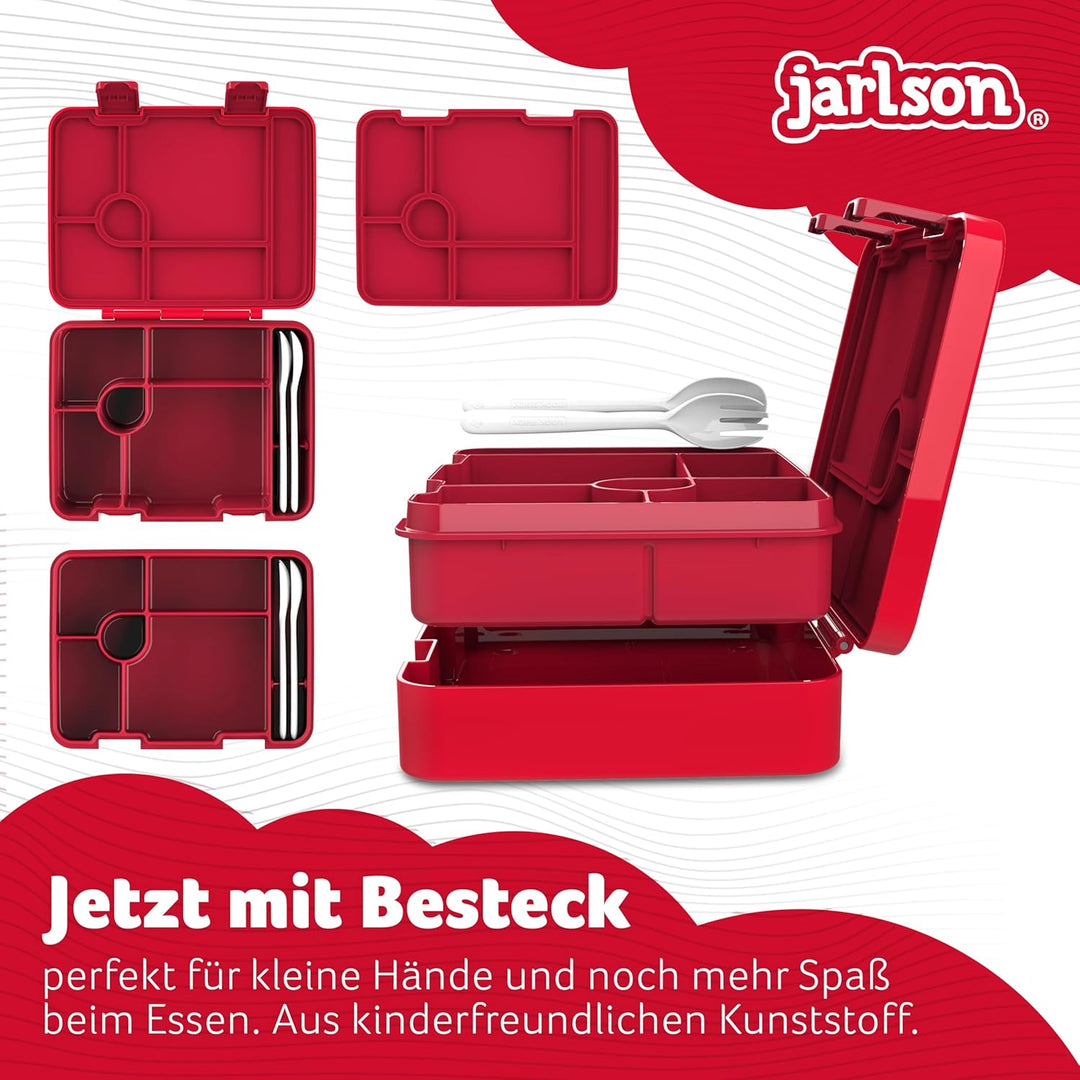 Jarlson® Brotdose Kinder mit Fächern | Lunchbox BPA frei | Bento Box auslaufsicher | Snackbox | Jaus