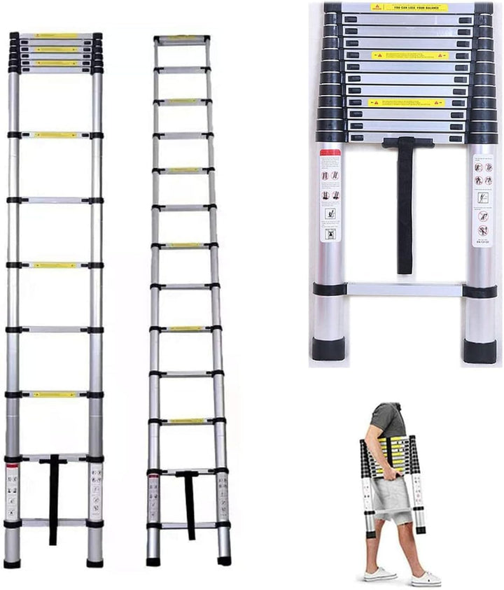 Mehrzweckleiter 5m Teleskopleiter Alu-Klappleiter Rutschfester Ausziehbare Robust Stehleiter 150 kg/