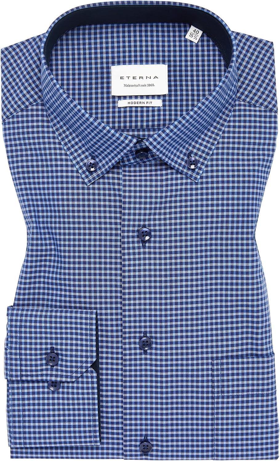 ETERNA Male Shirt unifarben 42 Dunkelblau, 42 Dunkelblau