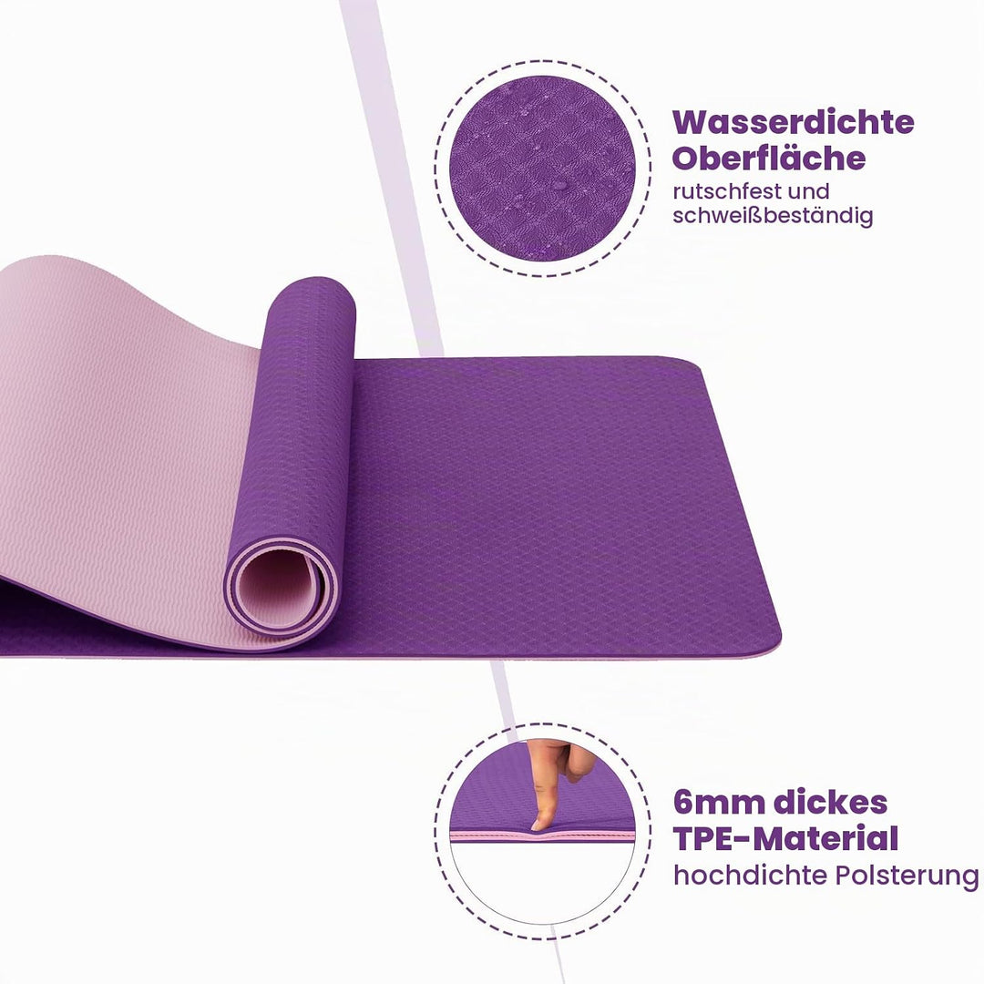 Narwhal Yoga Matte Gross TPE Rutschfest 190x80x0.6cm Yogamatte xxl Sportmatte Gymnastikmatte Trainin