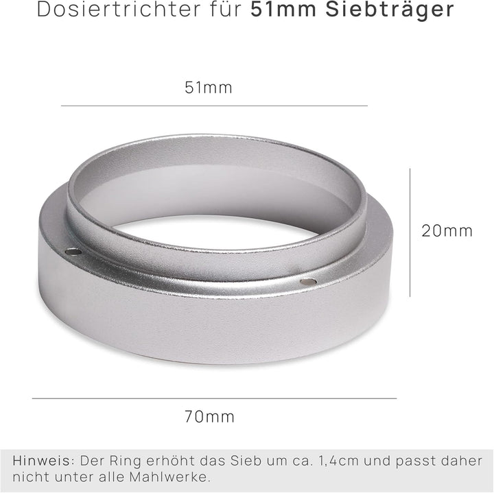 NATUMO – Siebträger Dosierring, Barista Zubehör, magnetischer Siebträger Trichter, Coffe Dosing Funn