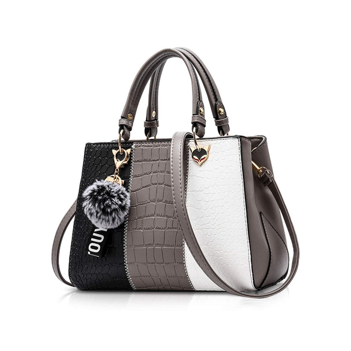 NICOLE & DORIS 2024 Neue Frauen Tasche Damen Leder Handtasche Mode Umhängetasche Mit Pompon abnehmba