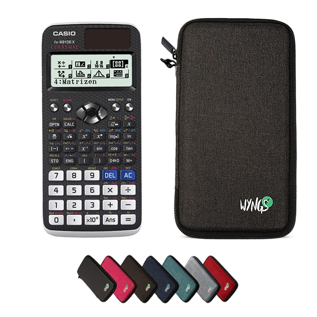 CALCUSO Sparpaket: Casio FX-991 DE X technisch-wissenschaftlicher Taschenrechner + WYNGS Schutztasch
