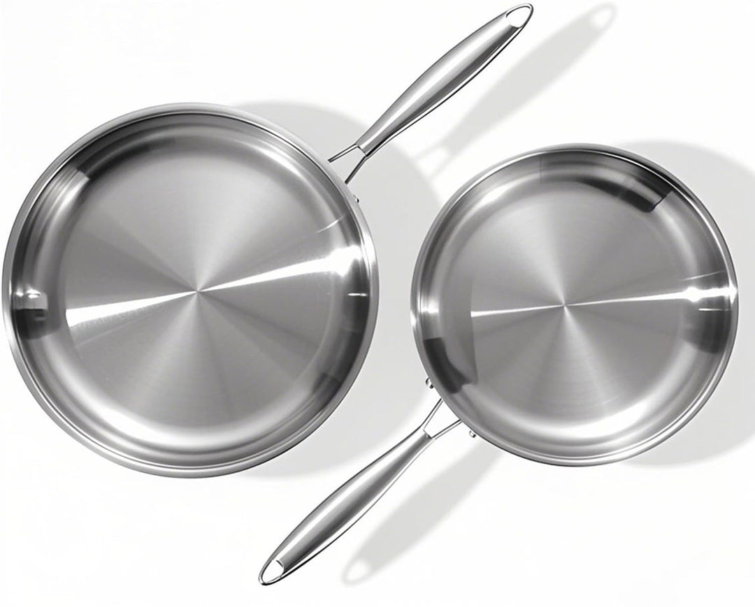 DELARLOCHEF Dreilagige Edelstahl Bratpfanne 24cm,28cm,Edelstahlpfanne Unbeschichtet,Induktions Pfann