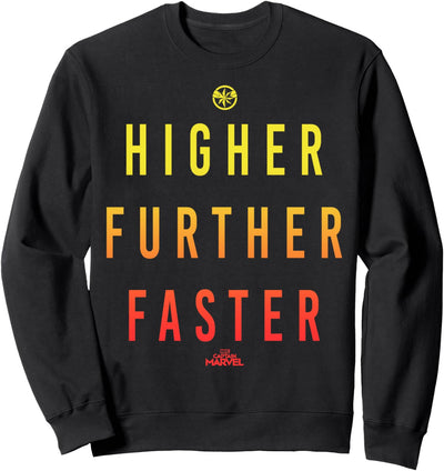 Captain Marvel Higher Further Faster Gradient Text Fill Sweatshirt