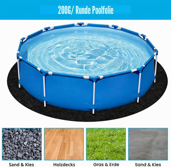 270CM Pool Bodenplane,Runden Poolmatte,Poolunterlage Bodenschutzplane Bodenmatte Poolunterlage Matte