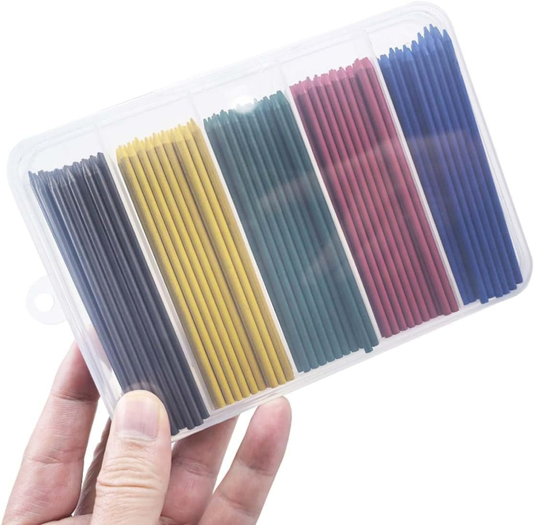 MROOFUL 200 Stück blaue, rote, grüne, gelbe, schwarze Holzbearbeitungsminen, Tischlerbleistift-Ersat