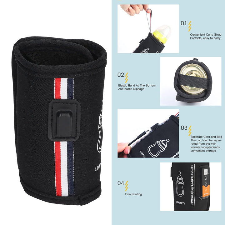 Tragbare Flasche zum Warmhalten, Flaschenwärmer, USB, Dinosaurier-Design, geeignet für Auto, Aufbewa