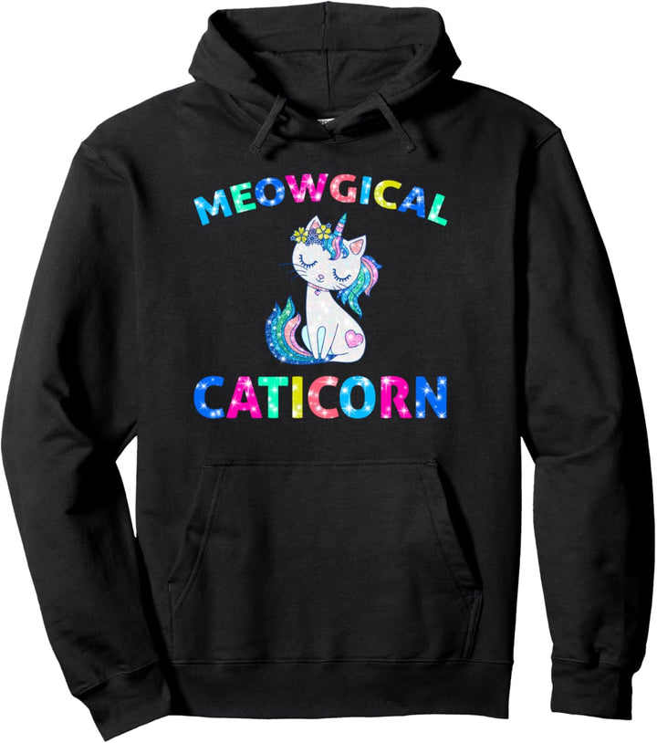 Meowgical Caticorn Shirt Unicorn Cat Kittycorn Pullover Hoodie