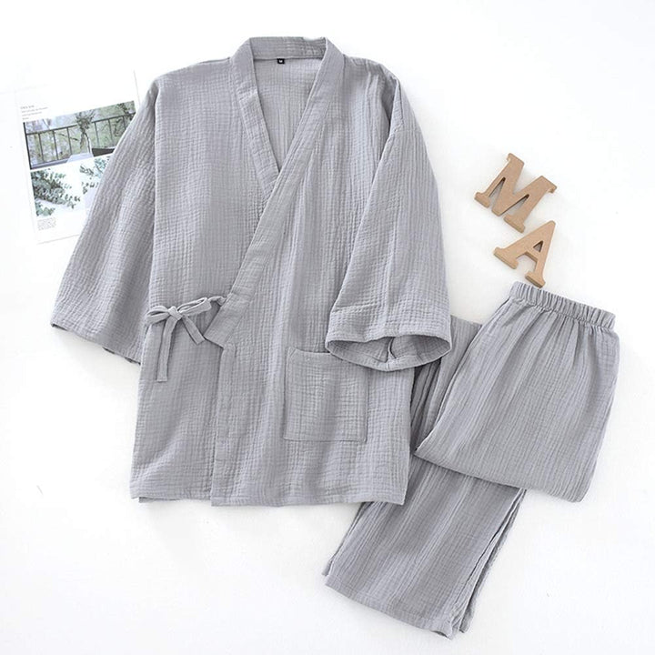Japanische Kimono Loose Casual Home Pyjamas für Herren Nachtwäsche Grösse XL O64