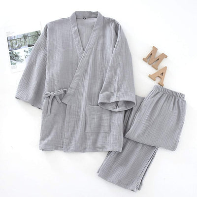 Japanische Kimono Loose Casual Home Pyjamas für Herren Nachtwäsche Grösse XL O64