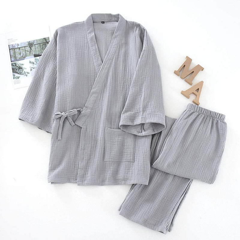 Japanische Kimono Loose Casual Home Pyjamas für Herren Nachtwäsche Grösse XL O64
