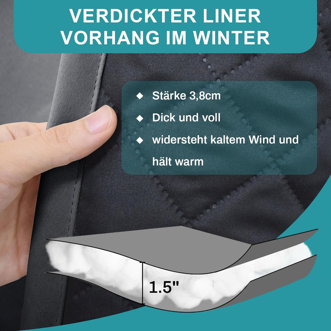 Lapalife Wärmeschutzvorhang für Tür Doppellagige Winter Vorhang mit Ösen Vorhänge Wärmeisolierend Vo