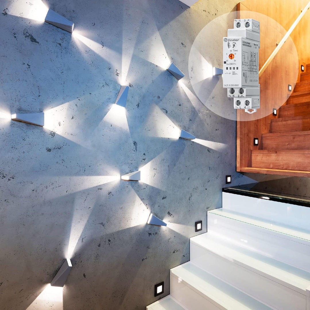 Finder 140182300000PAS Multifunktions-Schaltuhr / Stromstossschalter, 230 V, 1 Schliesskontakt, 16 A