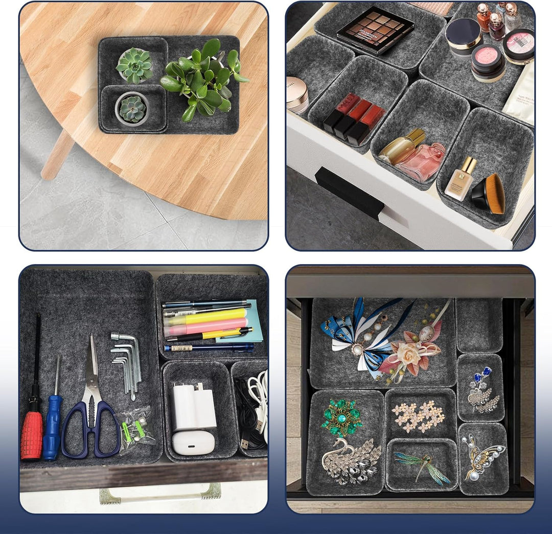 Praktisches Schubladen Organizer Filz - 14er-Set, Waschbare Filz Organizer für Schminktisch für Selb