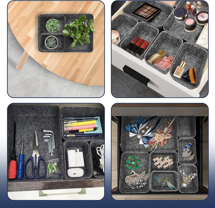 Praktisches Schubladen Organizer Filz - 14er-Set, Waschbare Filz Organizer für Schminktisch für Selb