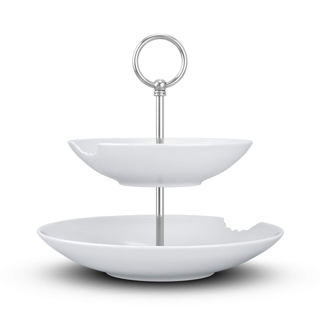 FIFTYEIGHT PRODUCTS / Tassen / Etagere 2-Stufig „Food-Temple" (Porzellan, 18-24 cm, weiss, Made in G