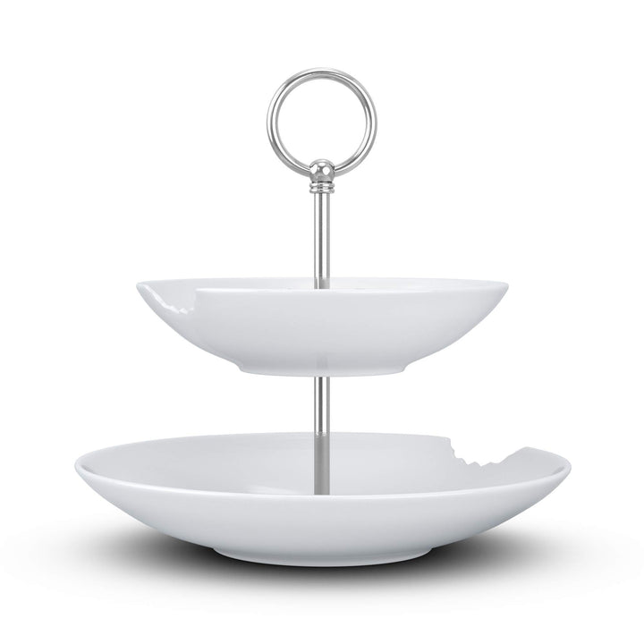 FIFTYEIGHT PRODUCTS / Tassen / Etagere 2-Stufig „Food-Temple" (Porzellan, 18-24 cm, weiss, Made in G
