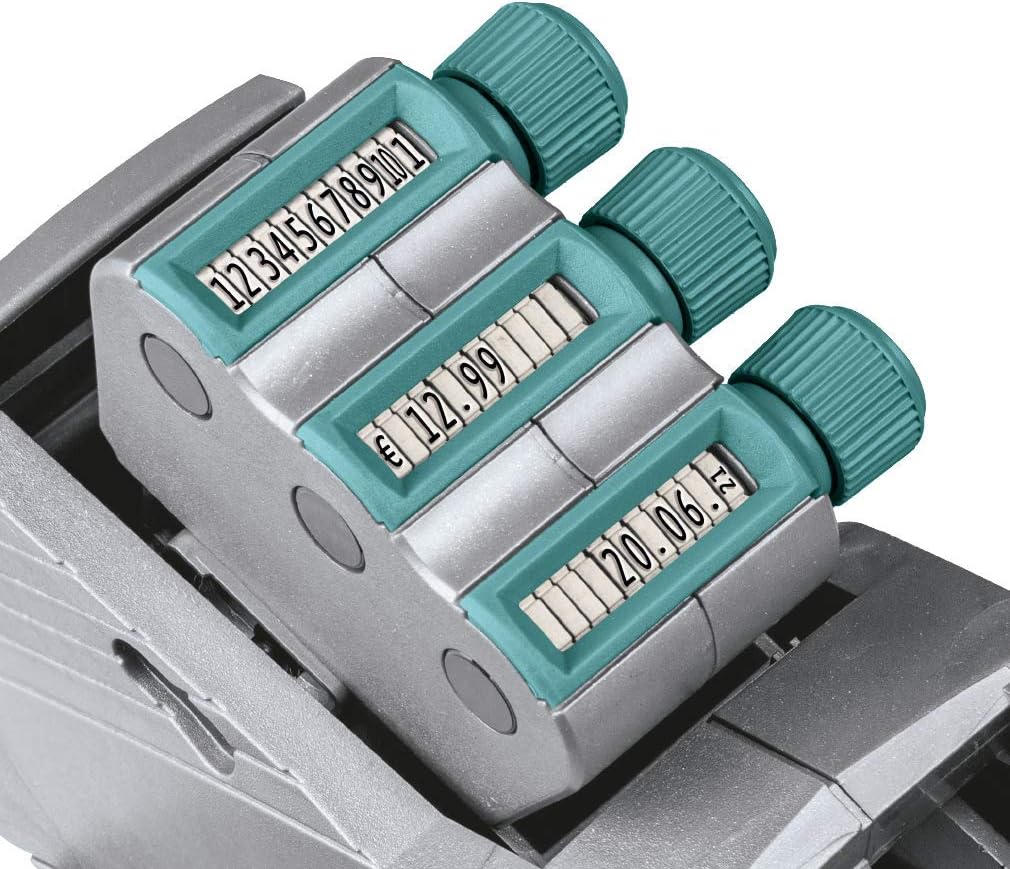 Meto Original Classic XL Preisauszeichner Set – Preis, MHD, Datum, Artikelnummer (3-zeilig, 33-stell