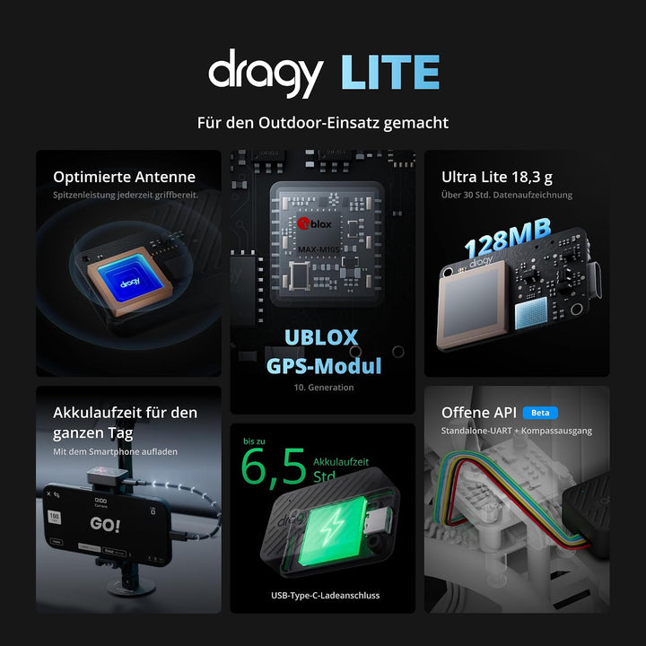 dragy 10Hz GPS basierter Leistungsmesser, 10Hz Laptimer (dragy Lite)