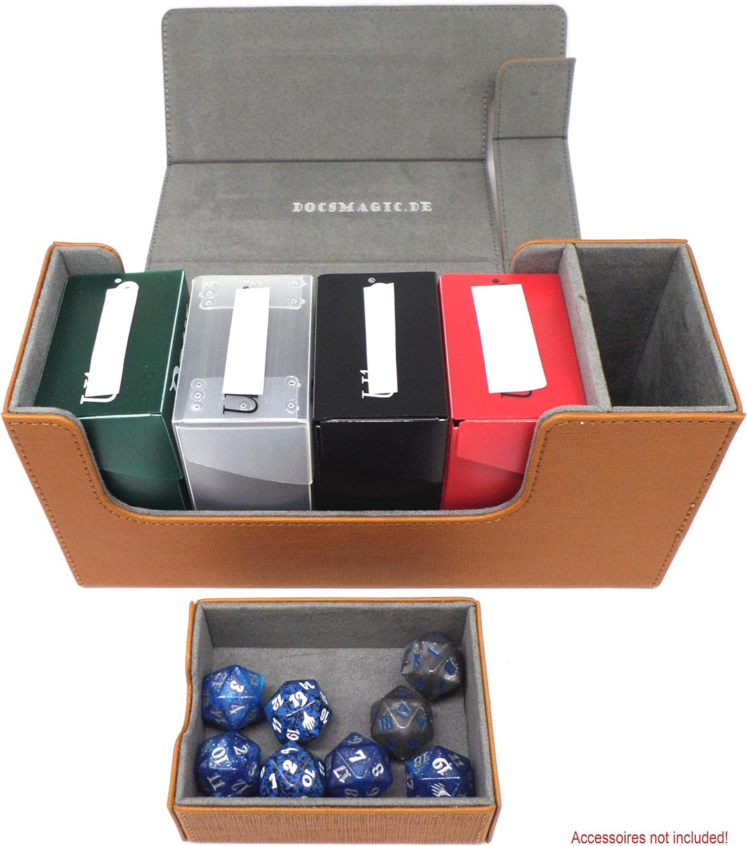 docsmagic.de Premium Magnetic Tray Long Box Gold Small + 2 Flip Boxes - Gold Small + 2 Flip Boxes Go