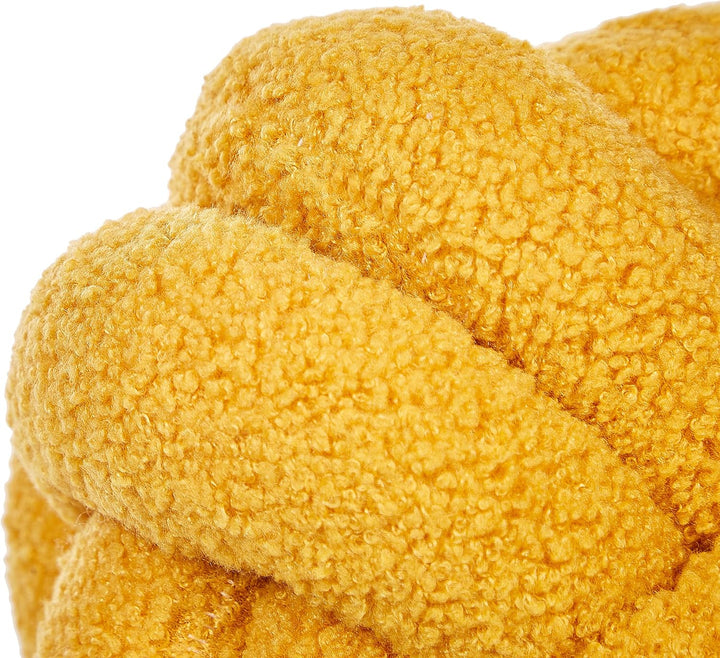 Set aus 2 modernen Boucle Deko Knoten Kissen Gelb 19 x 19 cm Malni