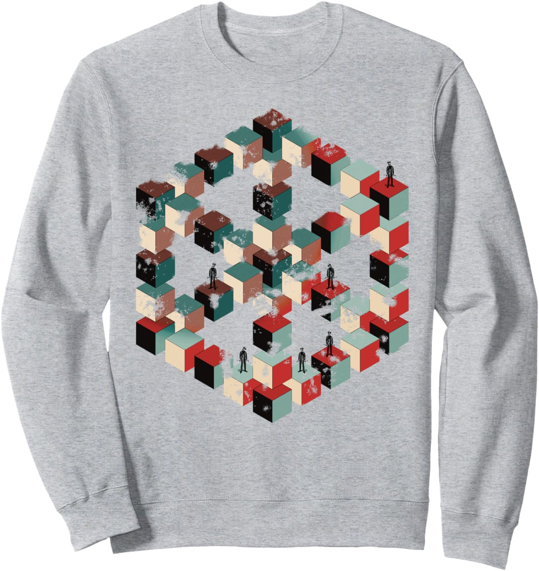 Optische Täuschung retro Sweatshirt