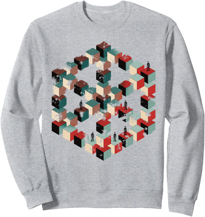 Optische Täuschung retro Sweatshirt