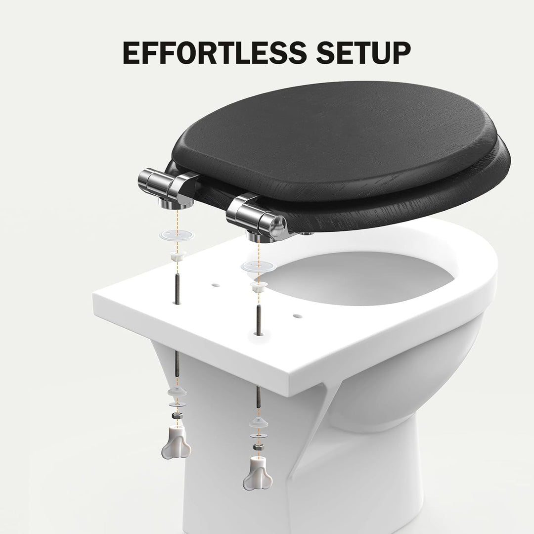 Pipishell Abattant WC avec système d'abaissement automatique (Schwarz), Schwarz
