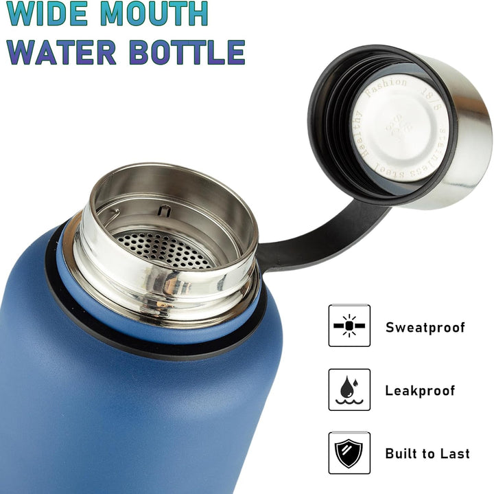 1,5 L Metall Edelstahl Trinkflasche Vakuum Flasche, Auslaufsicher Wasserflasche, BPA-Frei - Thermosf