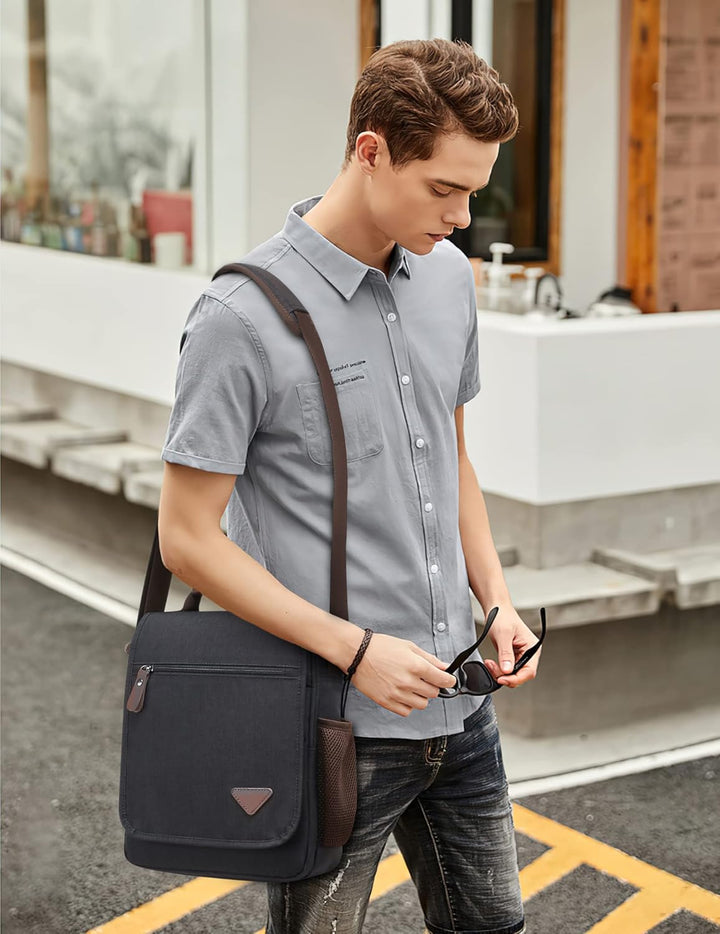 Mode Umhängetasche Herren Schultertasche Elegante Schultertaschen für 12.9 Zoll Laptop Kuriertasche