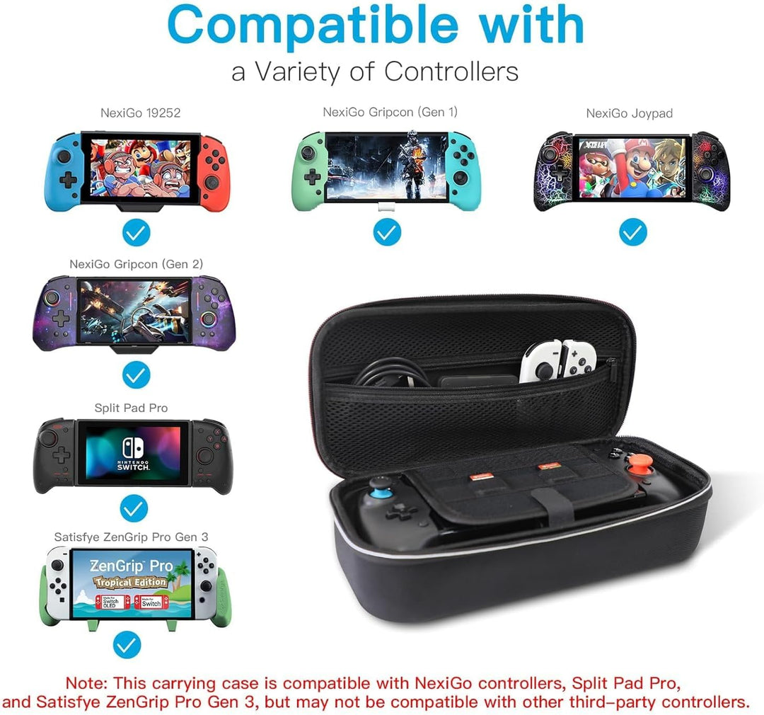 NexiGo Switch Controller Tragetasche für Nintendo Switch, Switch Game Storage Case mit 10 Spielkarte