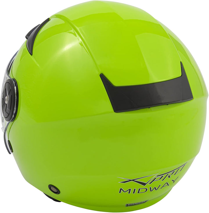 Lange Visier Jet Motorradhelm City Roller ECE 22 Zertifikat Grün XS 53-54 cm ( XS) Grün, 53-54 cm (