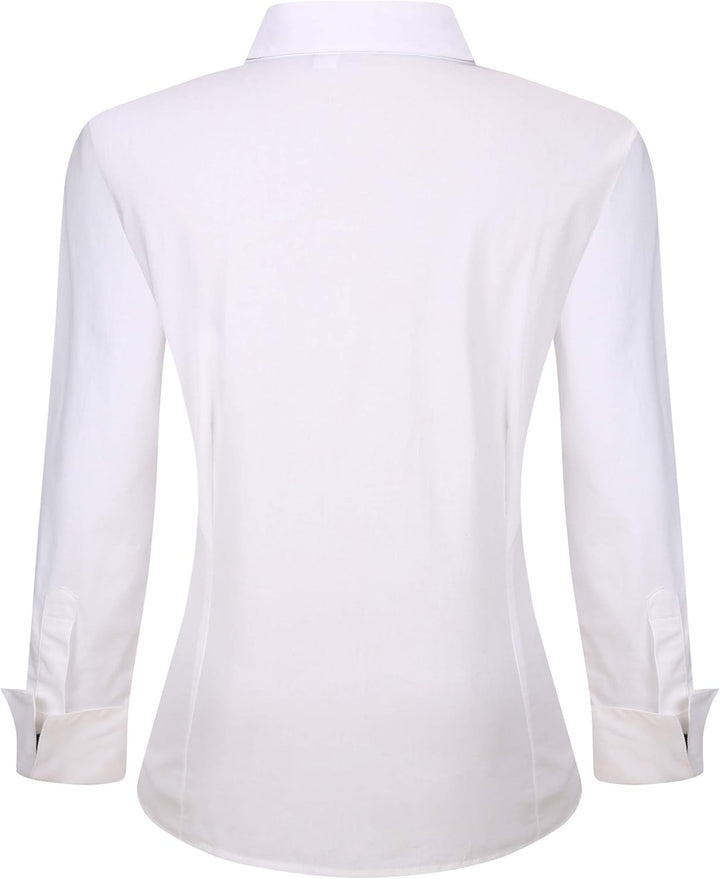 Alex Vando Bluse Damen Langarm Hemd Damen Stretch – Business Button Down Shirts, Bügelfrei Arbeitshe