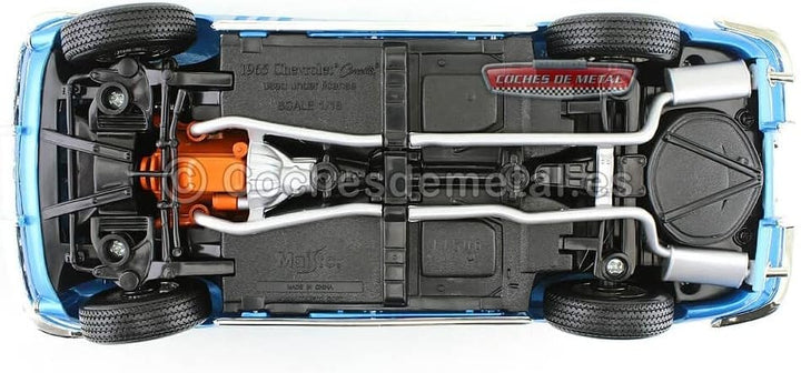 Maisto Chevrolet Corvette 1965, Modellauto mit Federung, Massstab 1:18, Türen und Motorhaube bewegli