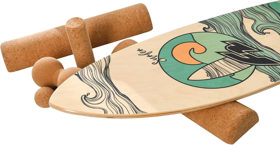 F2 Balance Board Zubehör Kork Multi Roll Set Korkrollen und Bälle Natur
