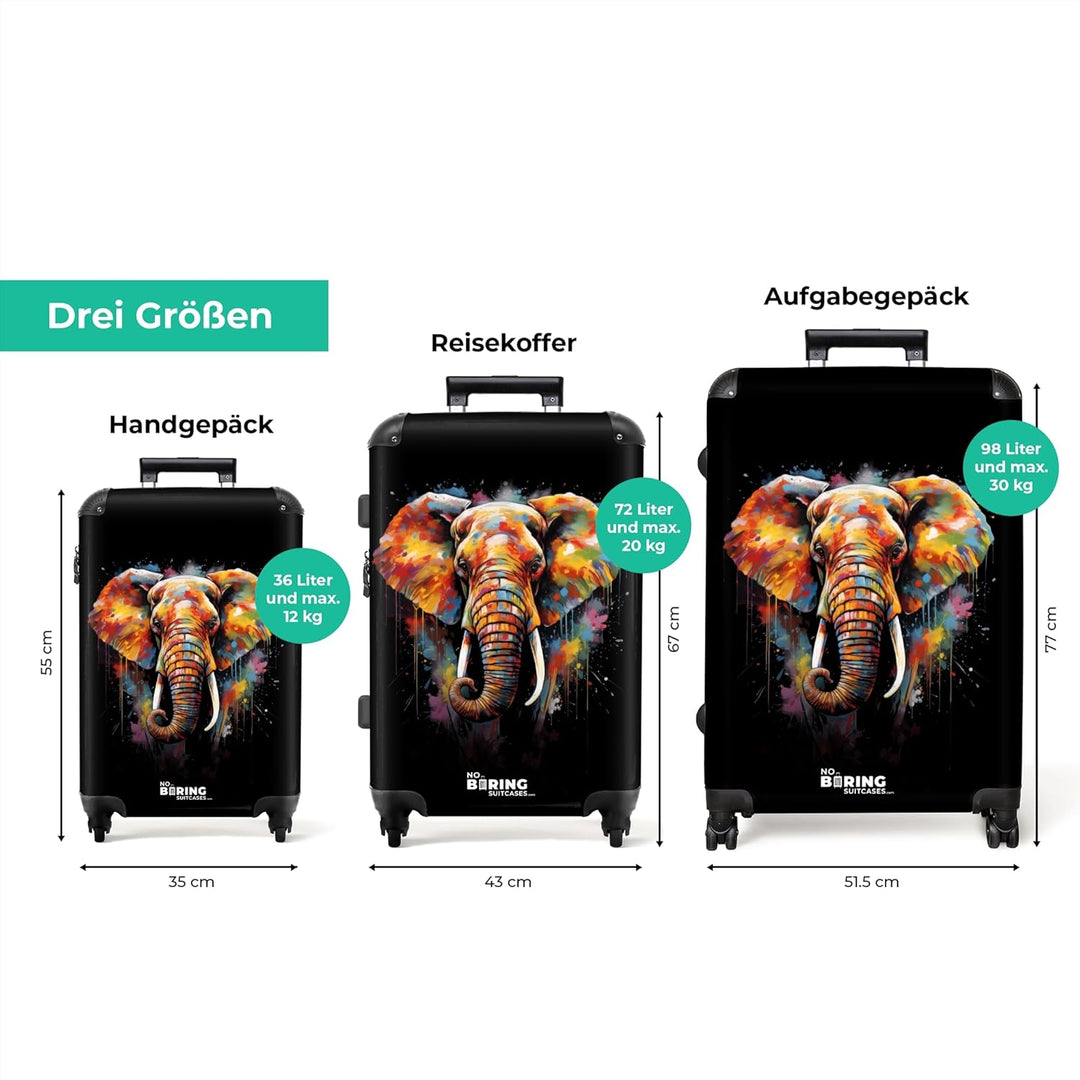 NoBoringSuitcases.com® Koffer XL Gross 77x51.5x28 cm Hartschale Reisekoffer 4 Rollen Leicht Koffer T