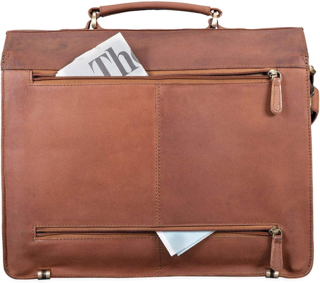 STILORD 'Atlas' Aktentasche Leder gross Vintage Lehrertasche Businesstasche Schultasche XL Bürotasch