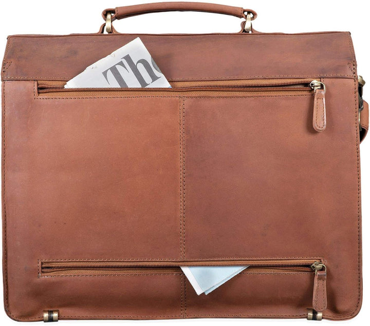 STILORD 'Atlas' Aktentasche Leder gross Vintage Lehrertasche Businesstasche Schultasche XL Bürotasch