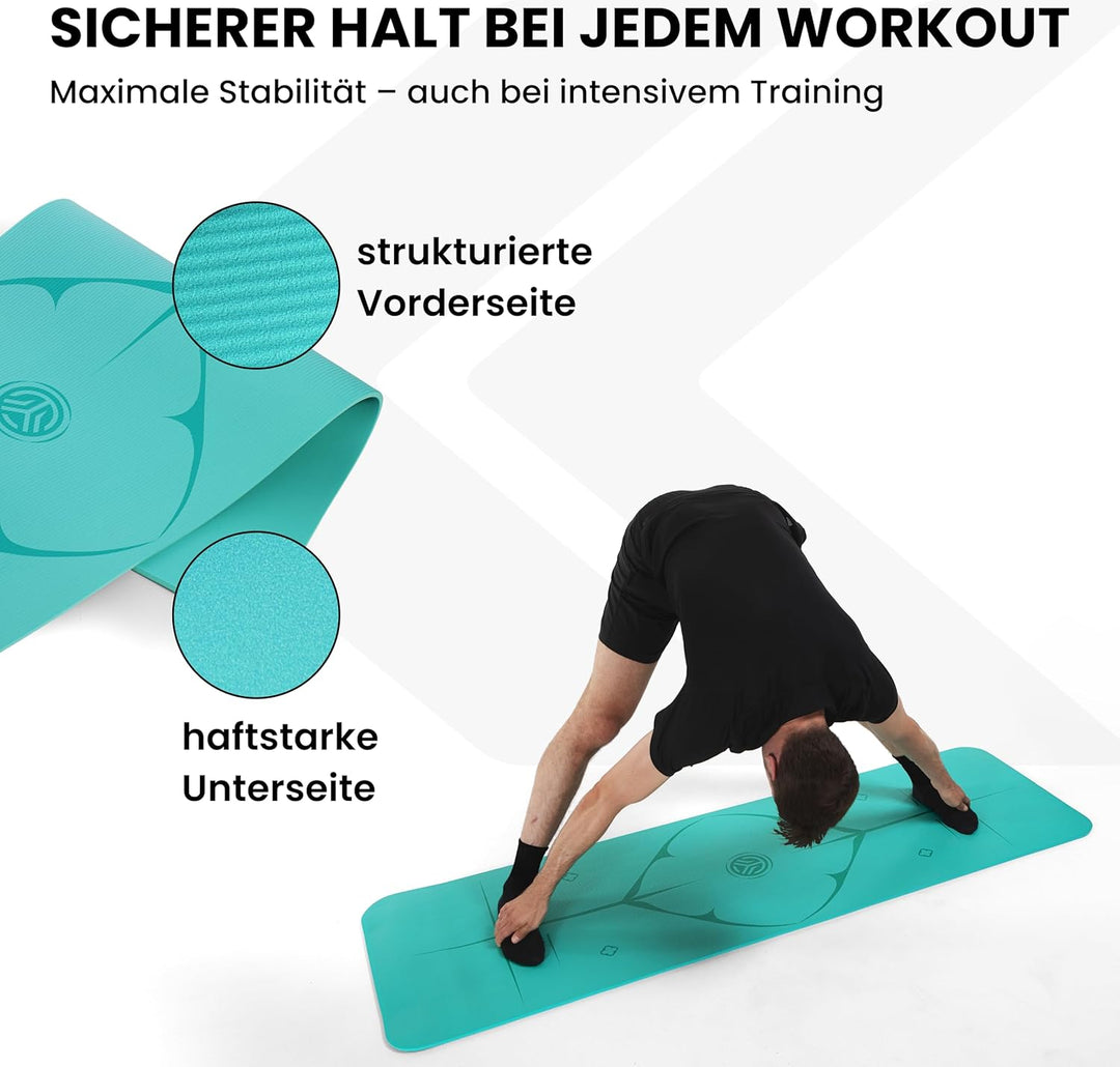 Yoga Matte aus Deutscher Entwicklung – Rutschfeste &amp; gelenkschonende Yogamatte – 2 Komfort-Dicken (1