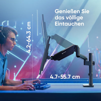 ONKRON VESA Monitor Halterung Tisch/Monitor Arm 1 Monitor schwenkbar für 13-34 Zoll Bildschirme 2-12