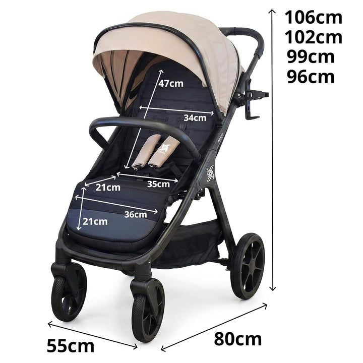 SPACELY, kinderwagen Buggy, bis zu 22 kg, Kinderwagen sehr gross und komfortabel, geräumige Sitz, se