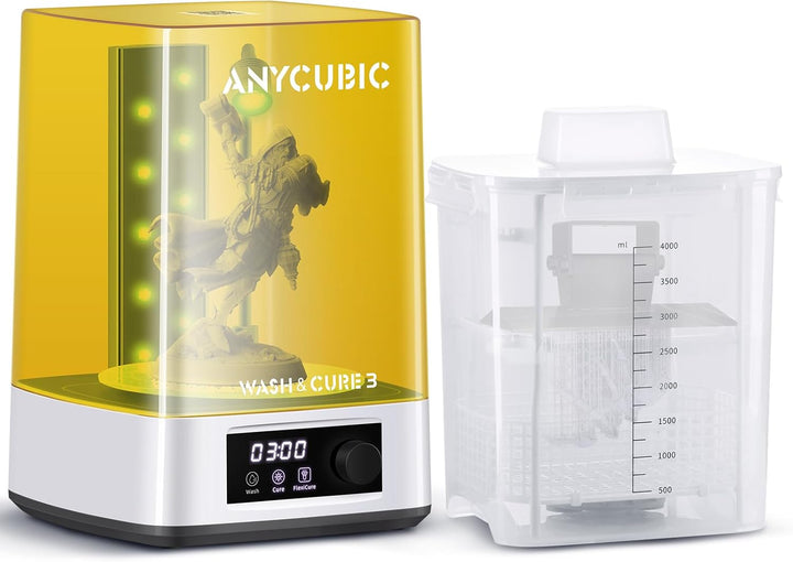 ANYCUBIC Wash & Cure 3 für LCD/DLP/SLA Resin 3D Drucker Modell, 2 in 1 Wascheimer und UV Durchhärteg