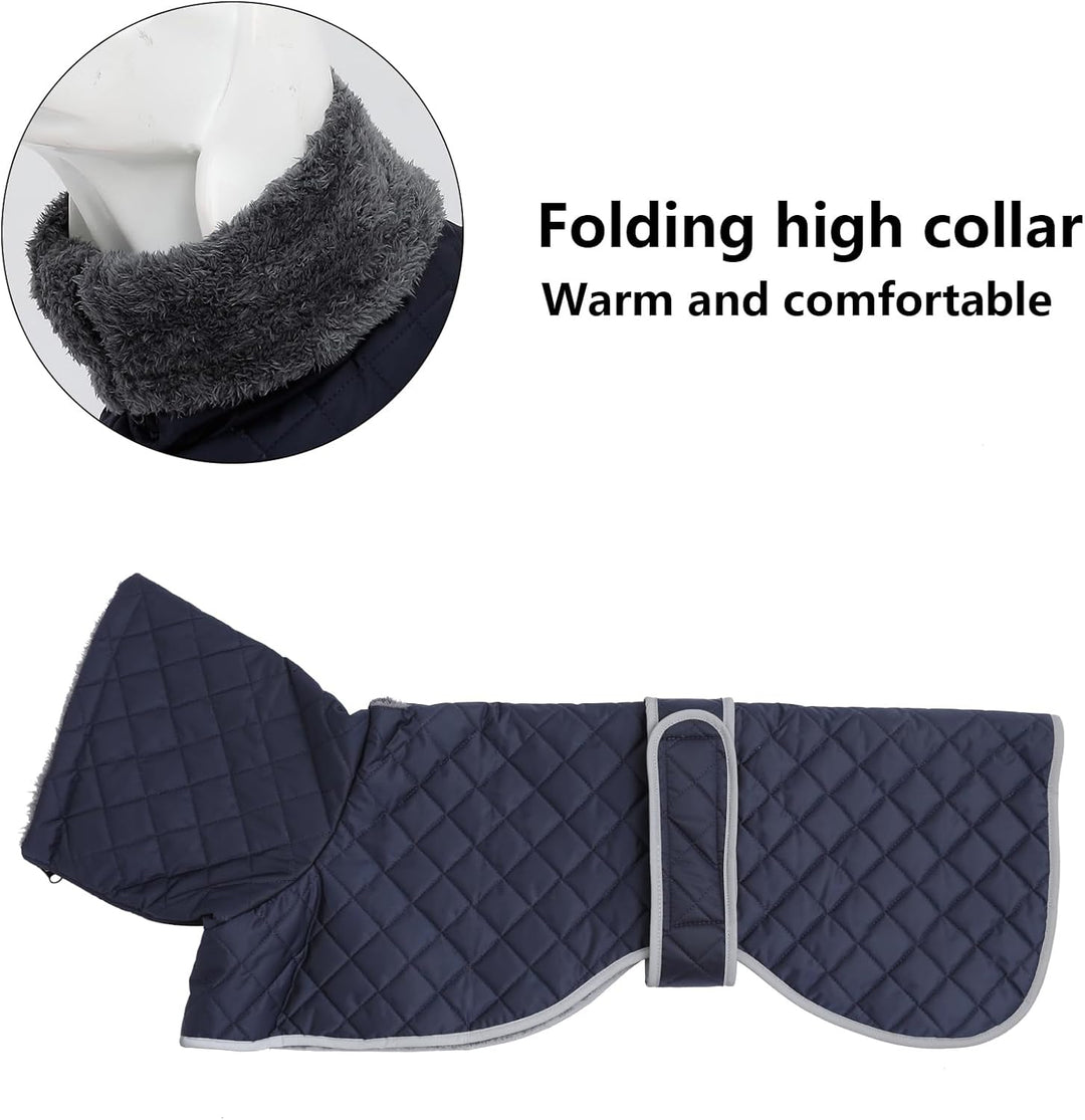 Geyecete Winter Windhunde Mantel,Warm Hundejacke mit Fleecefutter,wasserdicht,Winddicht,Verstellbare