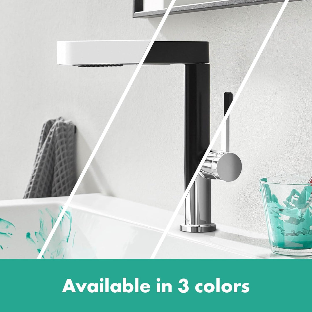 hansgrohe Waschtischarmatur Finoris, Wasserhahn Bad mit Auslauf Höhe 230 mm, mit Push-Open Ablaufgar